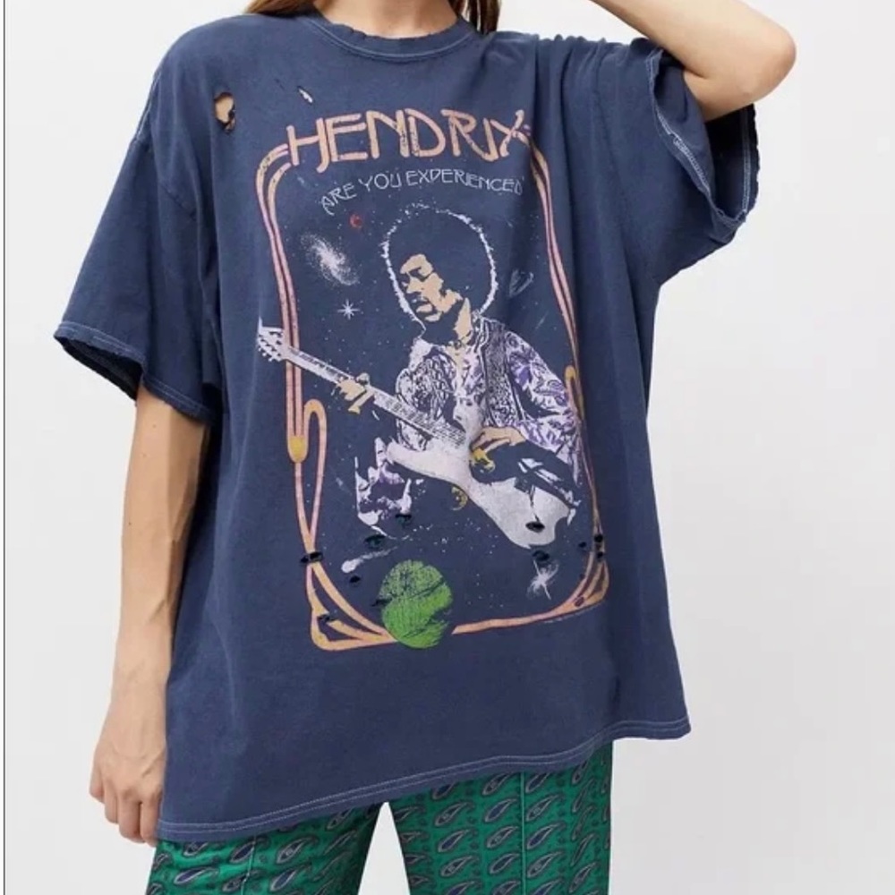 COPY - Brand new urban outfitters UO Jimi Hendrix destructed tee L/XL